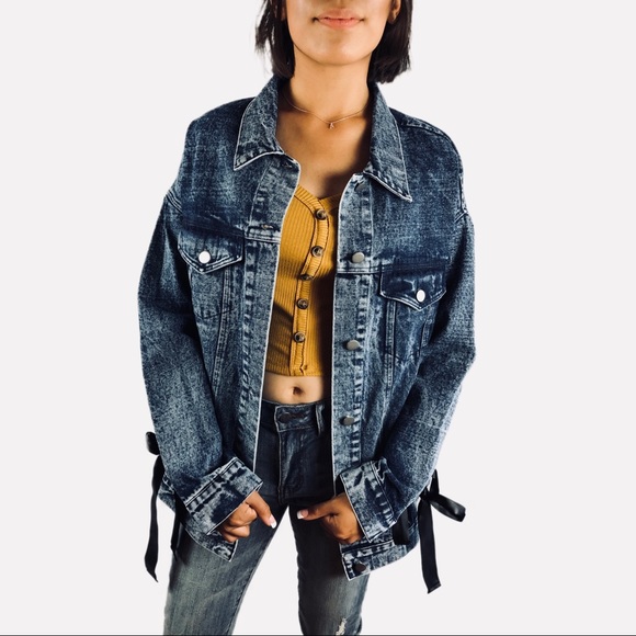 Ribbon detail denim jacket - Picture 7 of 8